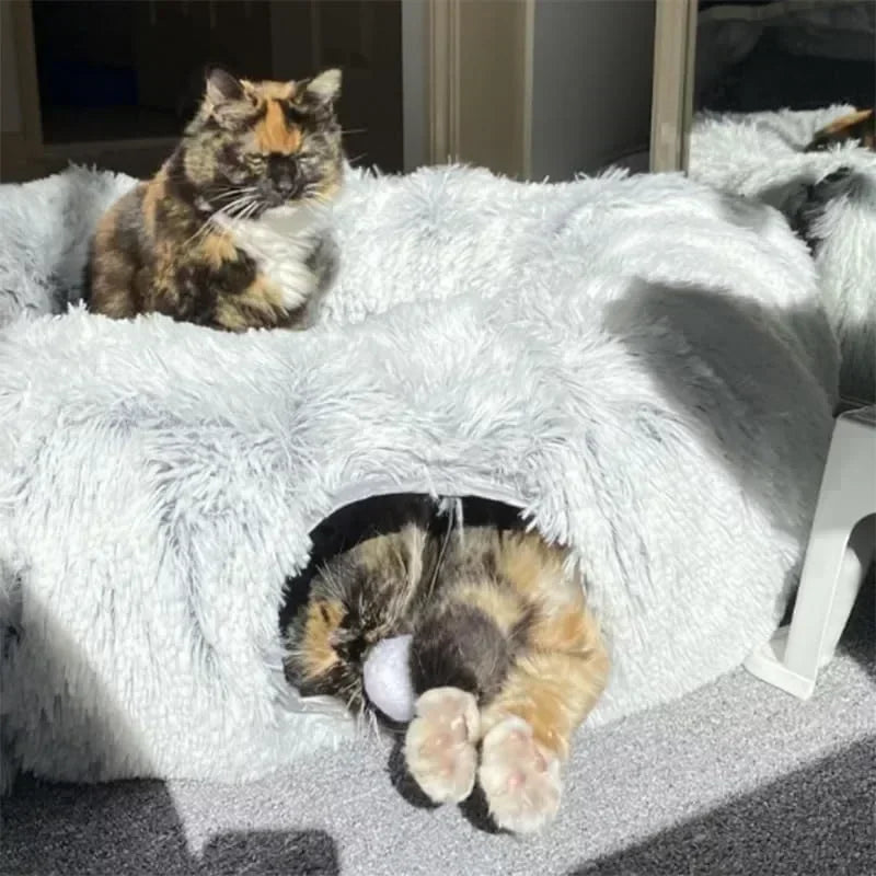 2-in-1 Cat Tunnel Bed